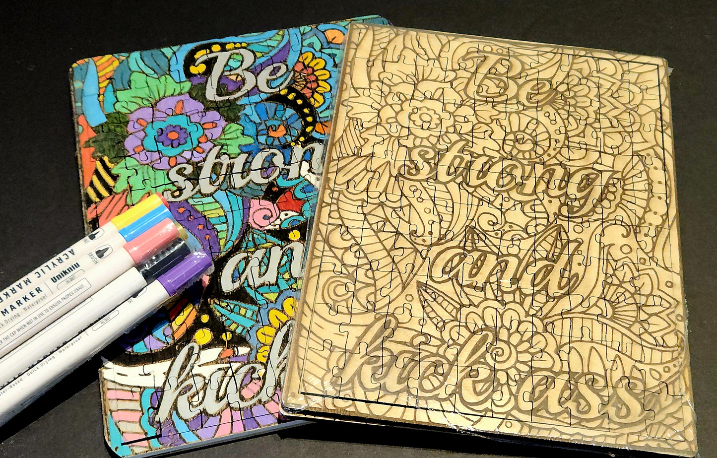 "Be Strong and Kickass" 100-Piece U-Color Coloring Puzzle