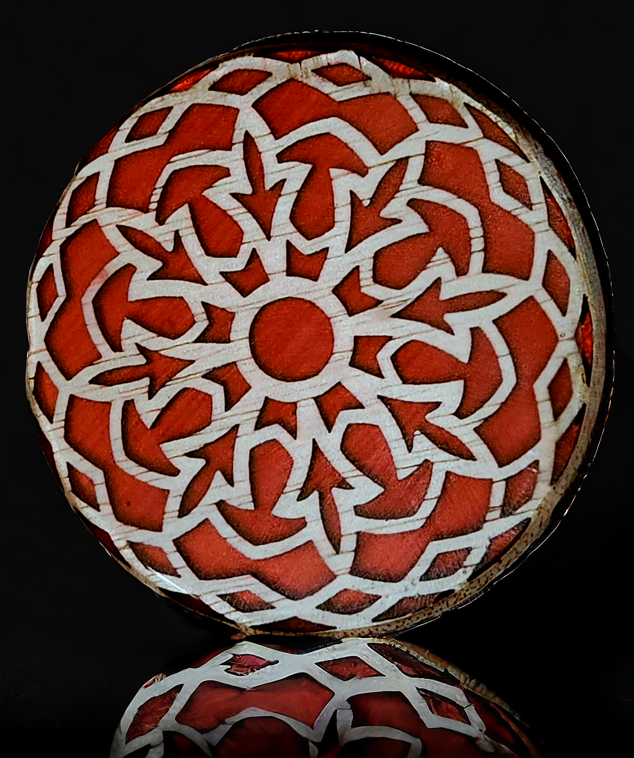 Wood & Resin Mandala Coaster Set with Custom Box #1