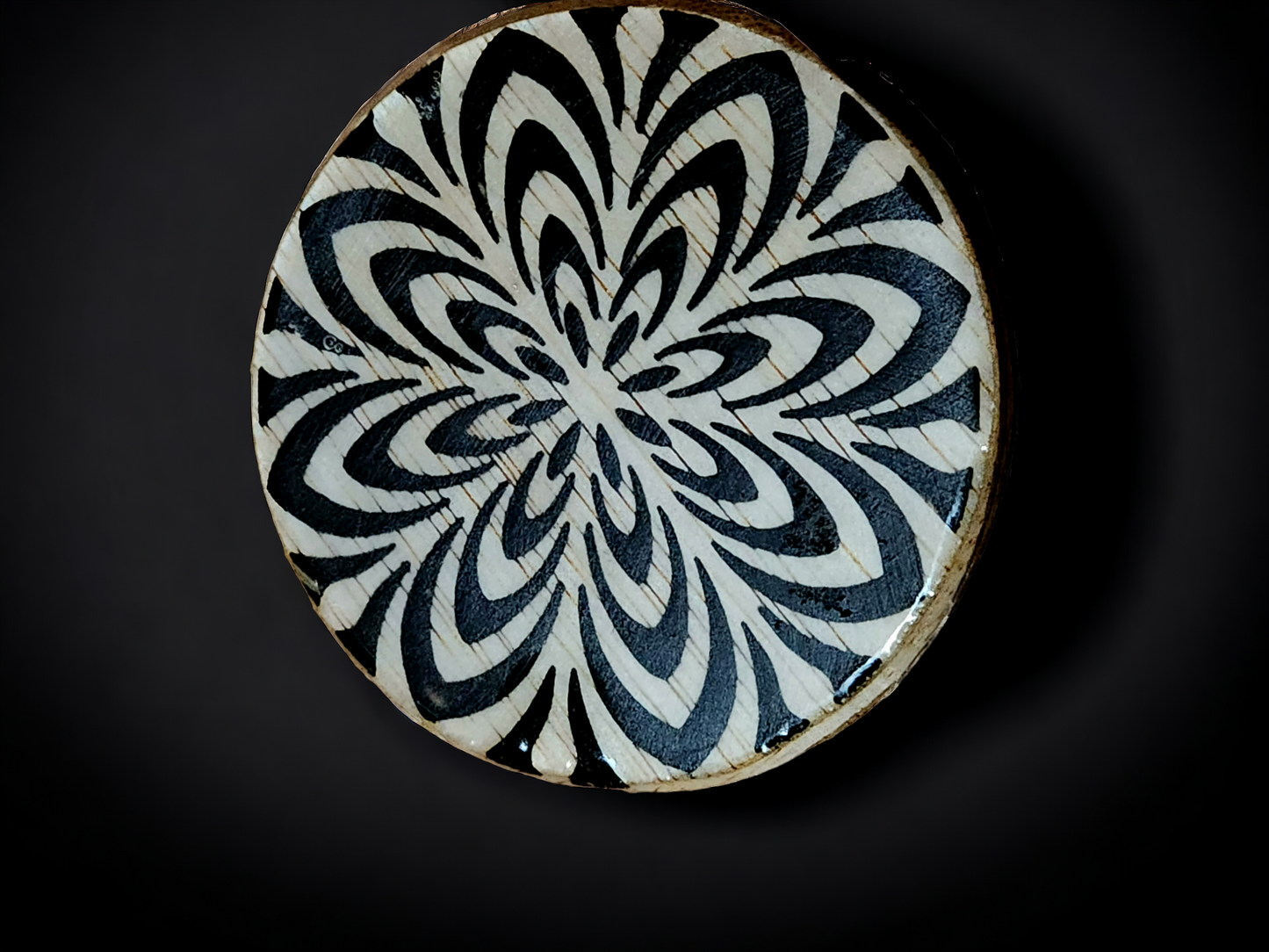 Wood & Resin Mandala Coaster Set with Custom Box #6