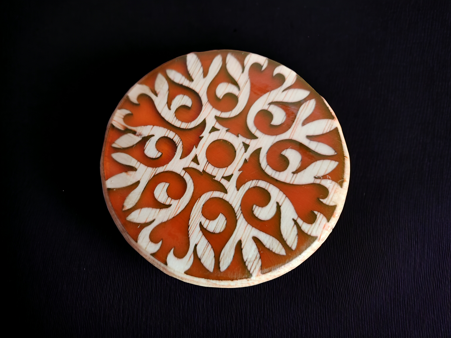 Wood & Resin Mandala Coaster Set with Custom Box #4