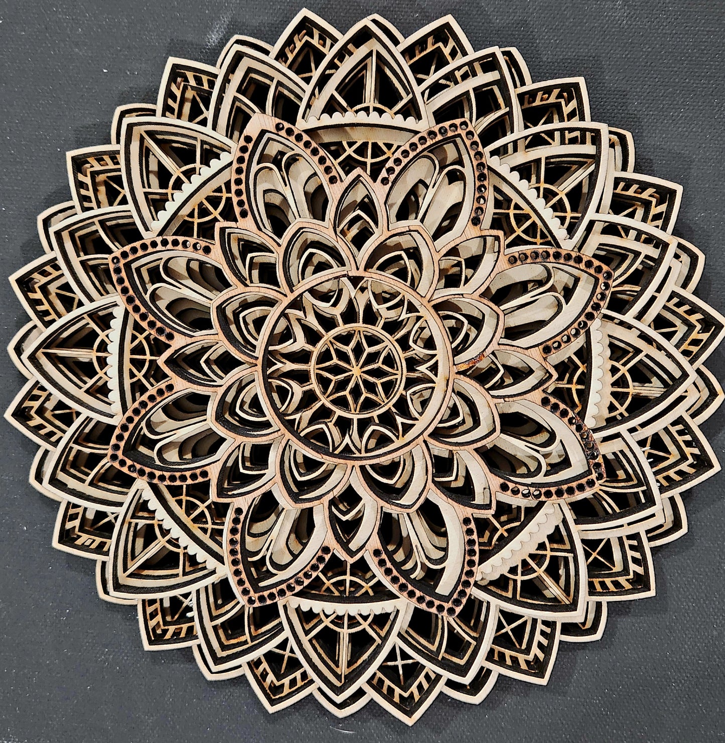 DIY Mandala Art Kit: Layered Wood Painting Set