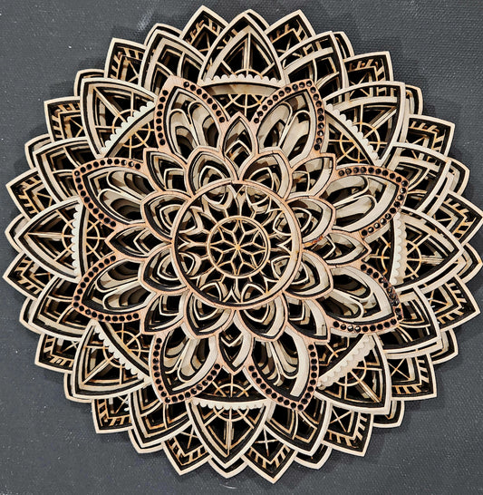 DIY Mandala Art Kit: Layered Wood Painting Set