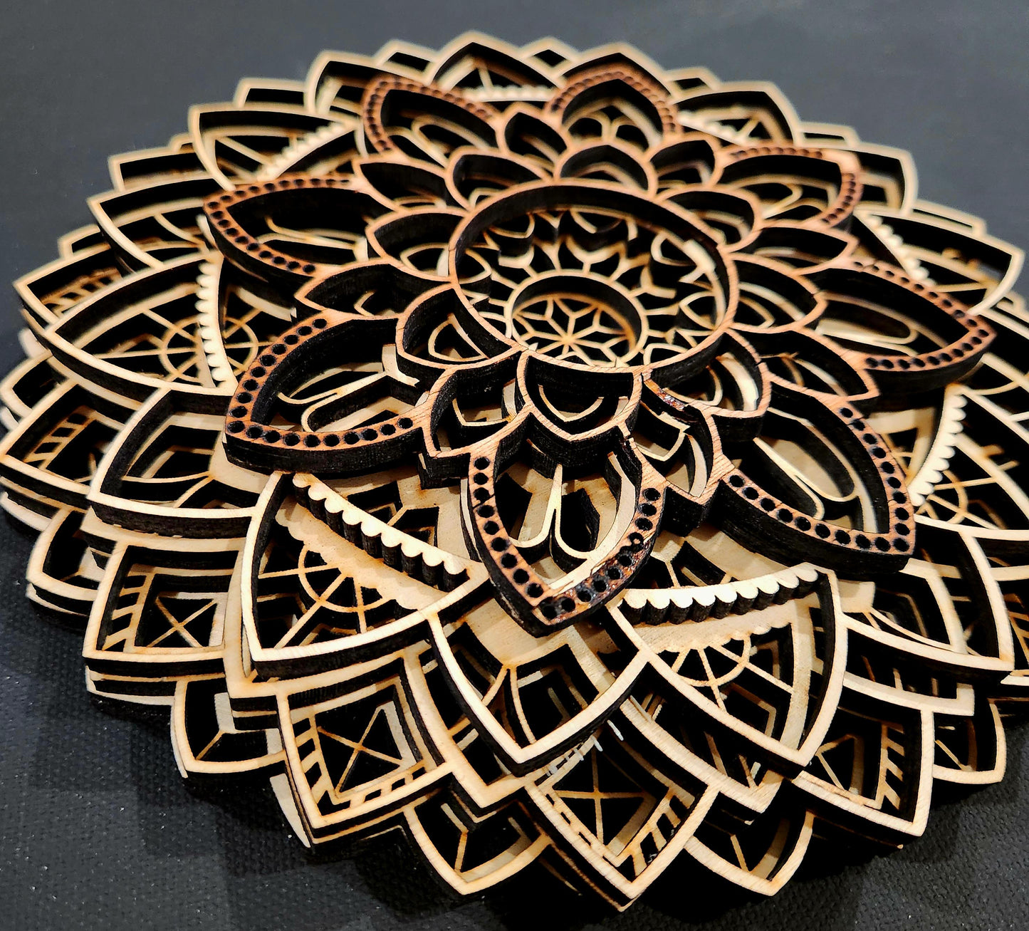 DIY Mandala Art Kit: Layered Wood Painting Set