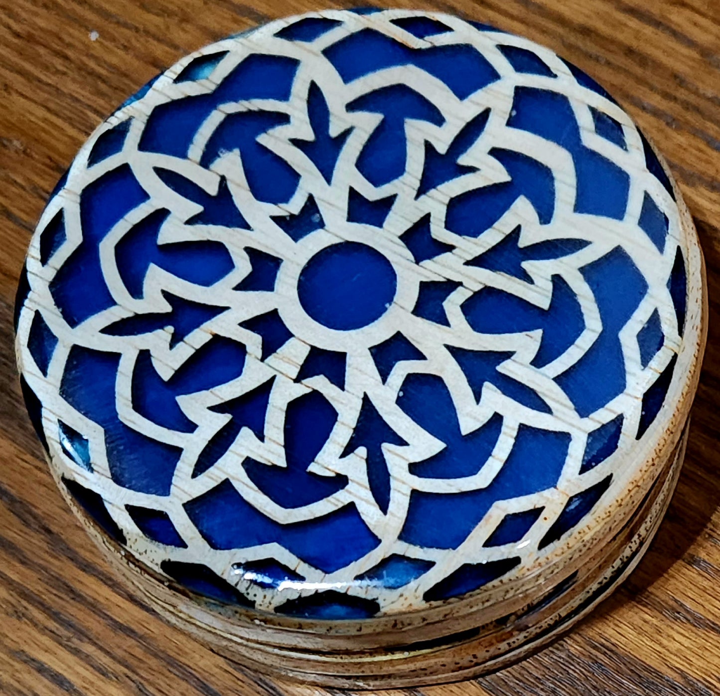 Wood & Resin Mandala Coaster Set with Custom Box #1