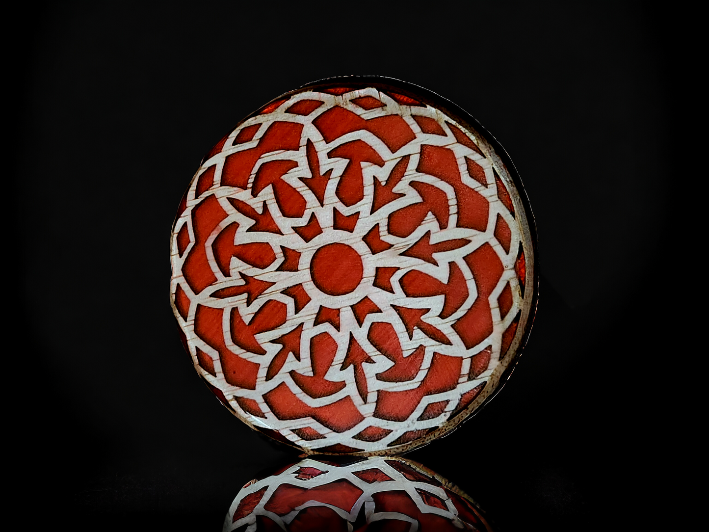 Wood & Resin Mandala Coaster Set with Custom Box #1