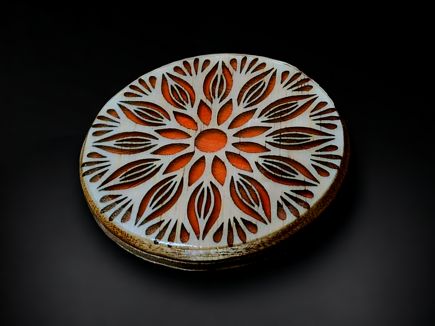 Wood & Resin Mandala Coaster Set with Custom Box #2