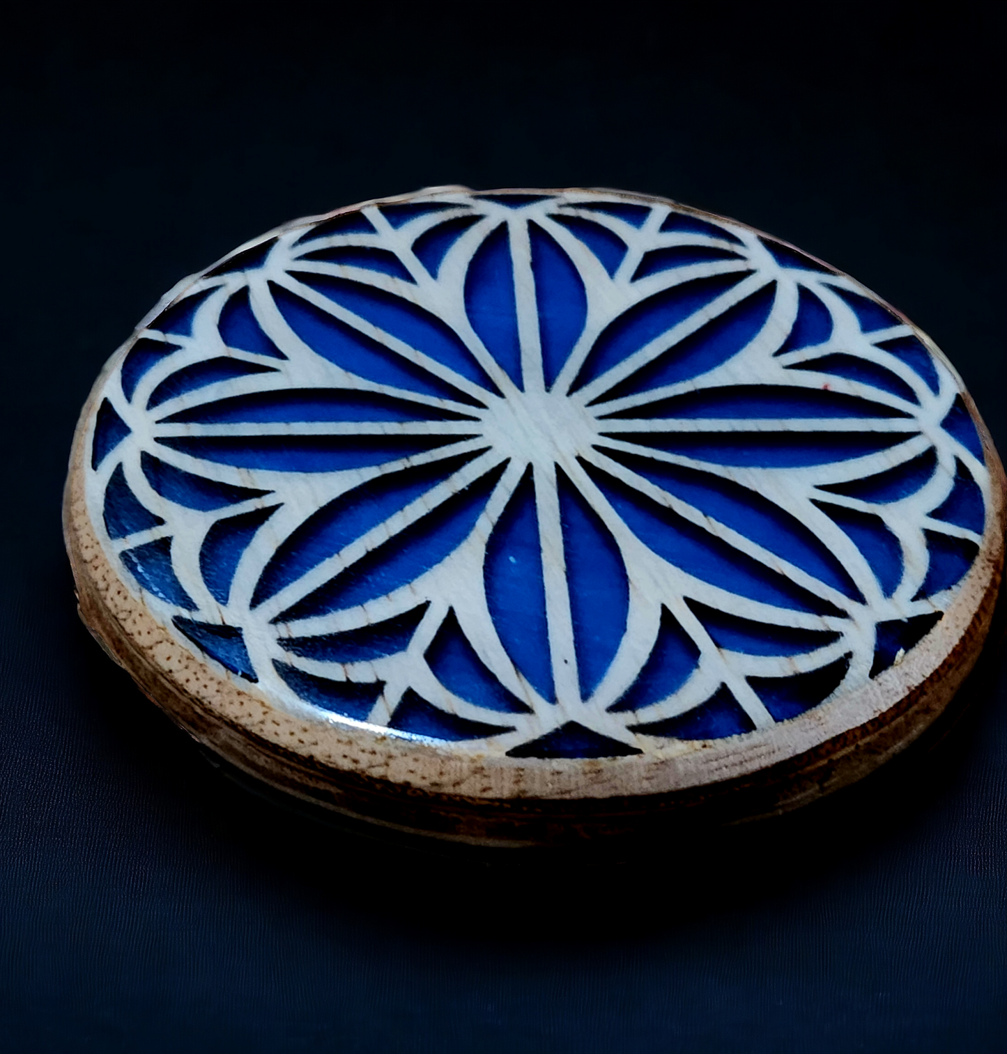 Wood & Resin Mandala Coaster Set with Custom Box #3