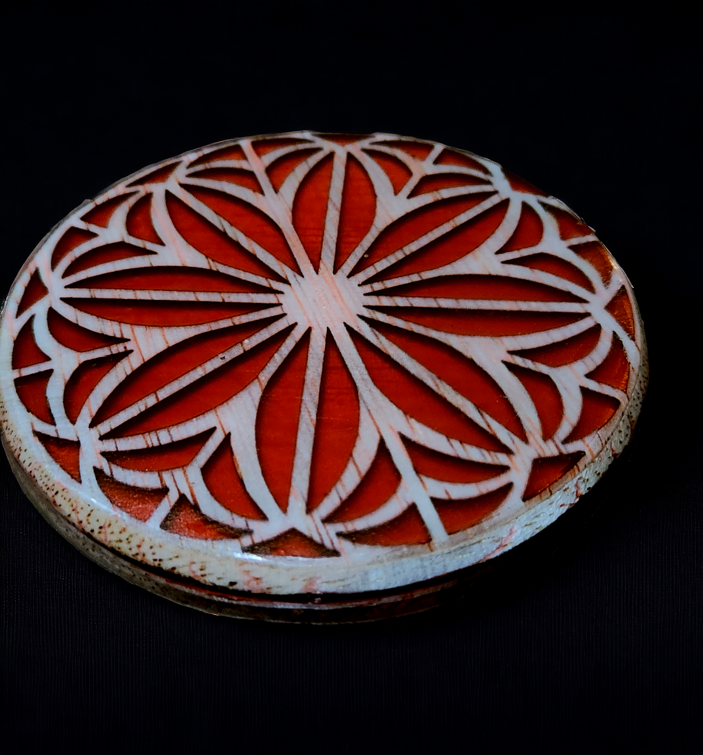 Wood & Resin Mandala Coaster Set with Custom Box #3