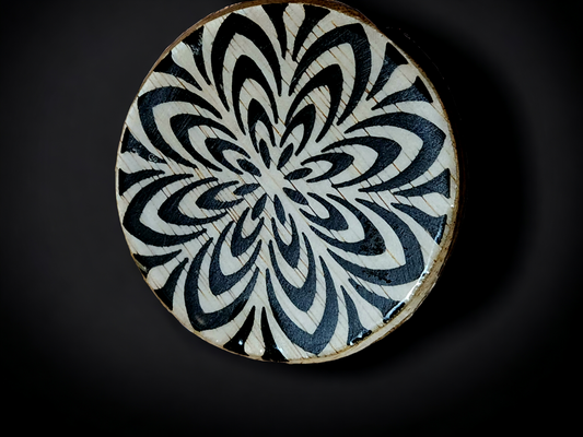 Wood & Resin Mandala Coaster Set with Custom Box #6